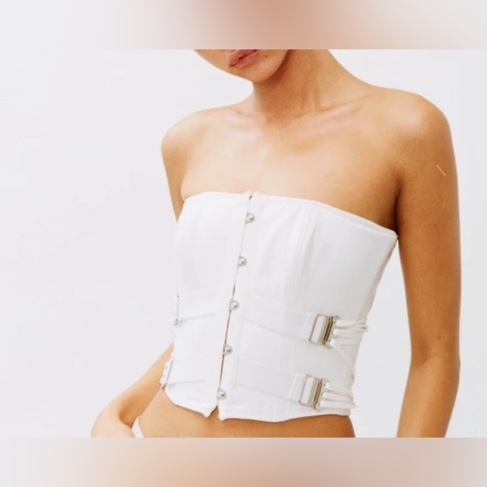 WITH JEAN fasten up corset top